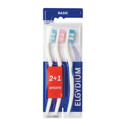 Juego de 3 cepillos dentales Elgydium Basic Medium