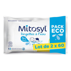 Mitosyl toallitas de agua paquete de 2 x 60