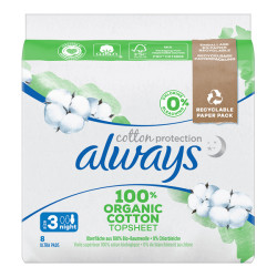 Always Cotton Protection Toallas de noche con alas talla 3